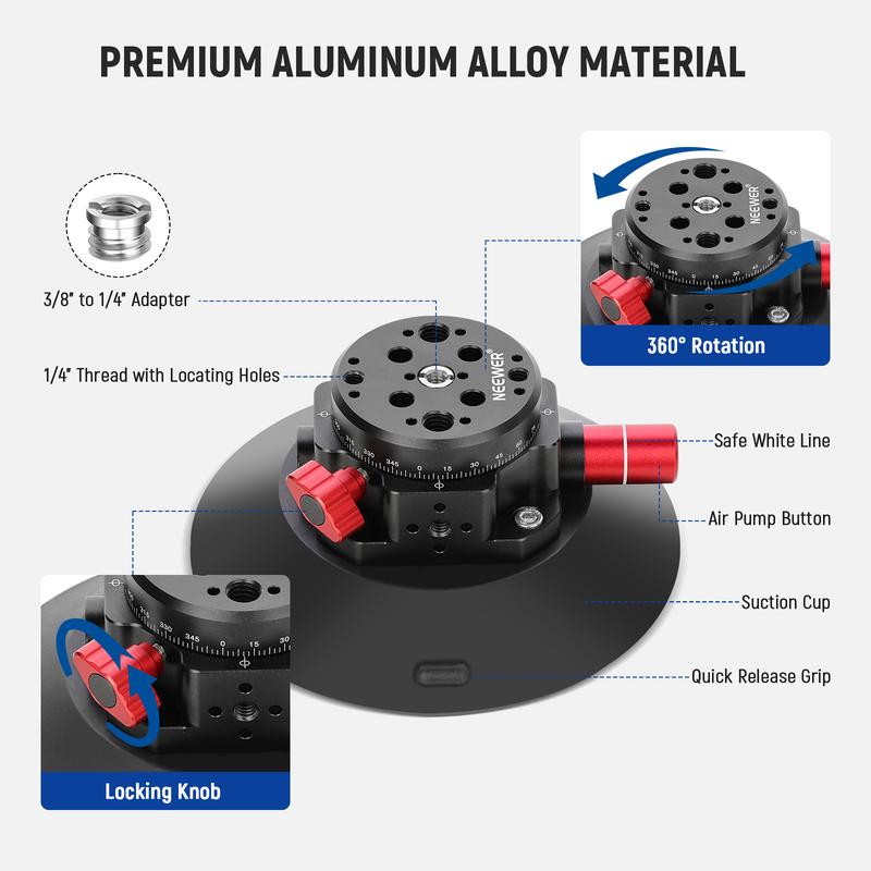 NEEWER CA013 6" Car accessories Camera Phone Suction Mount with Ball Head Magic Arm