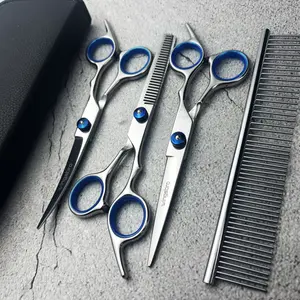 6.7 inches wingsbro Silver Dog Grooming Scissors Set, Pet Trimming Shears Kit for Groomer and Homeuse