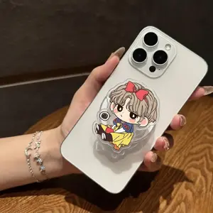 Kpop Idol Chibi Phone Grip Combo 7 Members Cool Suit Version Aesthetic Acrylic Griptok For Fans and Collectors