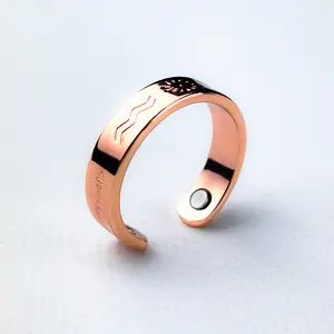 100% Pure Copper Magnetic Therapy Ring, Adjustable Copper Ring for Men & Women, Handmade Copper Jewelry