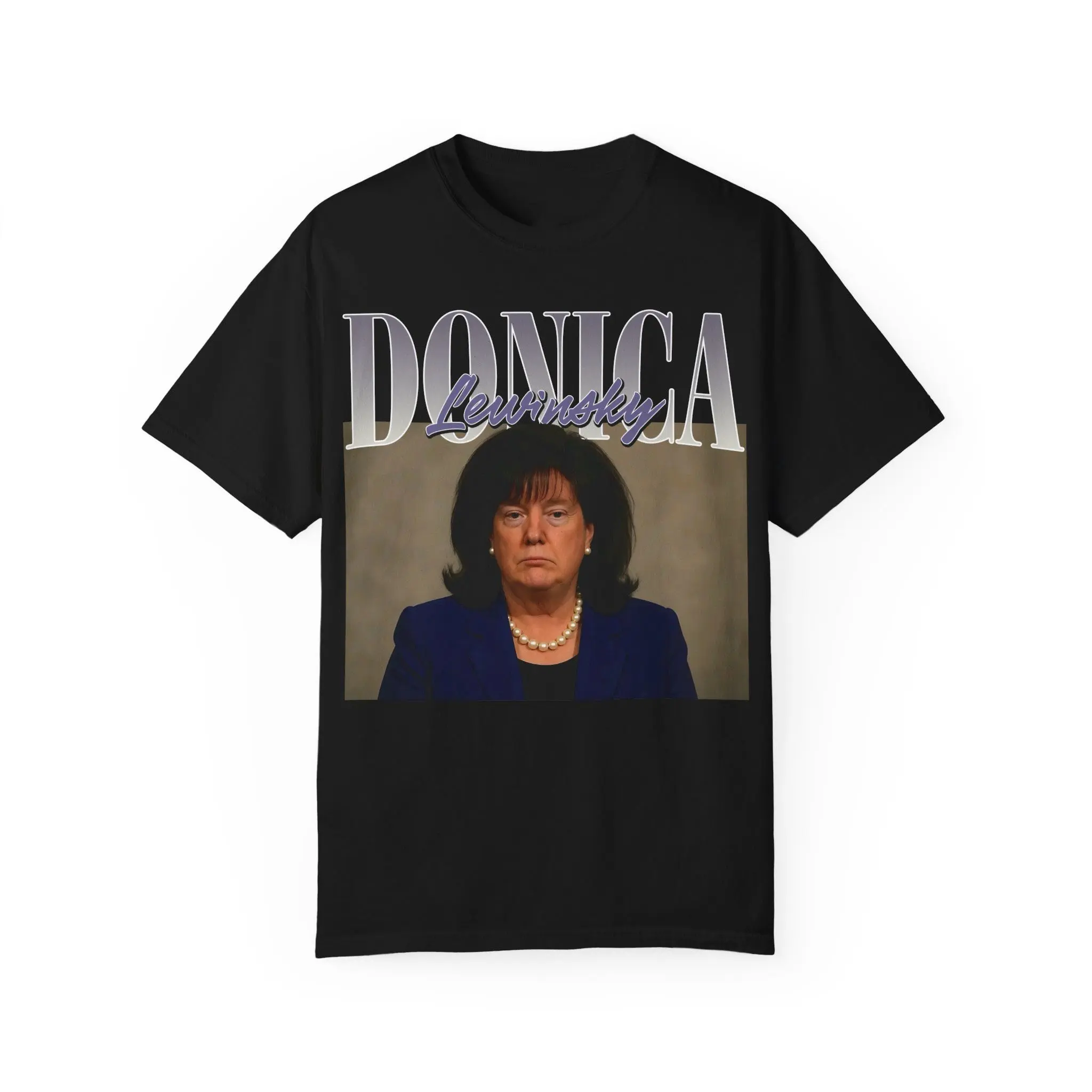 Women's Short-Sleeve Casual Round Neck Blowing Bubba T-Shirt - Donica Lewinsky Anti-Trump Tops, Shortsleeve