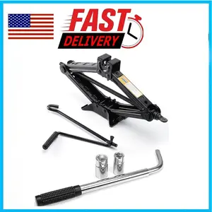 2 Ton Scissor Jack & Garage Tire Wheel Lug Handle Crank / Wrench Tool USA For Car SUV Tire Iron Black Friday Disassembly Tool repair