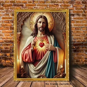 Jesus-Themed 30.48x40.64 cm Frameless Wall Decor for Home, Office, and Cafe, Perfect for Room Decor