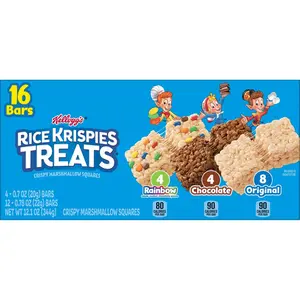 Rice Krispies Treats Crispy Marshmallow Squares, Kids Snacks, Cereal Bars, Variety Pack, 12.1oz Box (16 Bars)