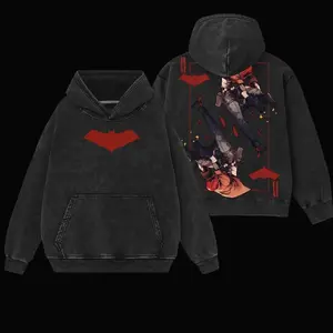 Superstyle Under the Hood - Jason Todd Red Hood (Robin #2) Hero Verse Comic Edition Double Printed Oversize Lightweight Acid Washed Tee Hoodie Sweater TV Series Graphic Design Top Cotton Streetwear Comic Superheroes T-Shirt Clothes Menswear Womenswear XRR