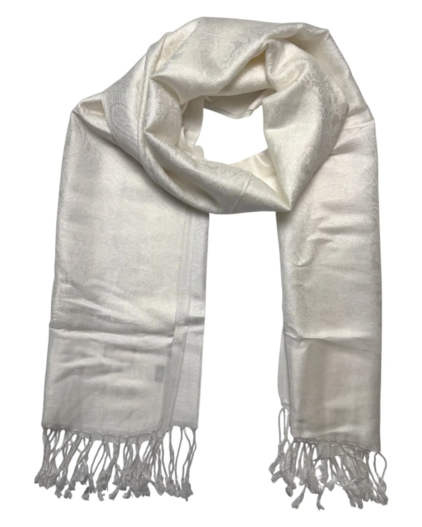 White Paisley Rave Pashmina