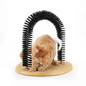 Arched Cat Scratching Post, Pet Cat Grooming Massage Toy, Multi-Functional Cat Hair Brush, Hanging Interactive Cat Scratch Toy