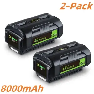 2Pack OP4040 8.0AH 40V Replacement for Ryobi Battery Lithium-lon Compatible with Ryobi Battery 40V Power Tools