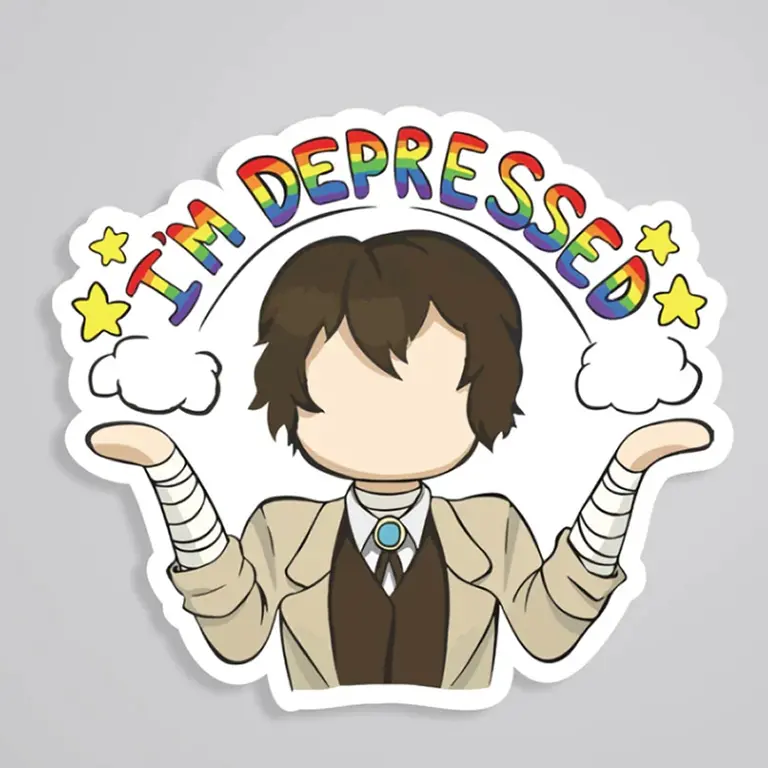 I'm Depressed Dazai Anime Stickers