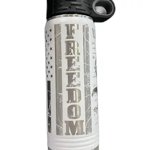 Freedom Full Wrap Laser Engraved Cup with American Flag Design and Durable Build