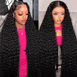 【30 Inch $74.9】Haloqueen 13x6 36 Inch Deep Wave Lace Front Human Hair Wigs 180% Density 13×4 HD Transparent Deep Curly Lace Front Wigs for Women Pre Plcked Wigs With Baby Hair