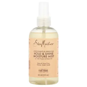 SheaMoisture Hold & Shine Moisture Mist with Silk Protein & Neem Oil, Coconut & Hibiscus , 8 fl oz (237 ml)