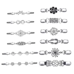 12pcs vintage shirt dress cardigan clip, women's waist clip, sweater shawl brooch jacket clip