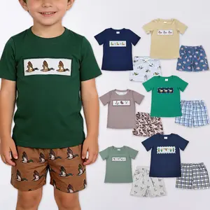 Toddler Mallard Duck Embroidery Print Short Sleeve Boy Set - Soft Fabrics & Trendy Styles for Kids