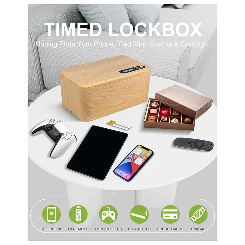 Safe Timed Lock Box, Phone Lock Box with Timer Unplug From Phones,Video Games,Social Media, Lockable