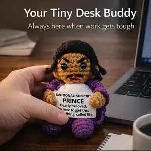 Emotional Support Prince Crochet Doll Handmade Comfort 3D Plush Collection Stuffed Animals Unique Appearance Soft Cozy Feel