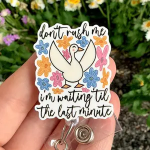 Glitter My Badge Silly Goose badge reel for nurse and hospital workers. Serious Goose Badge clip Badge pull - Retractable swivel clip with a 360 rotation. Great gift for coworker