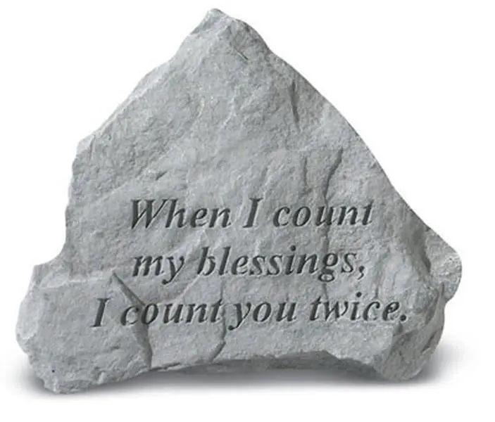 Kay Berry Inc. 72820 Weatherproof Outdoor Wall-Mount Memorial Plaque, 6x2 in Signs, "When I Count My Blessings I Count You Twice" Home Decor Wall Hanging Garden Gift