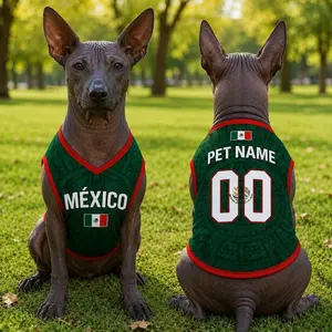 Personalized Mexico Dog Jersey, Custom Pet Soccer Shirt, Mexico Football Jersey for Dogs & Cats, Name Number Pet Jersey, Mexican Dog Outfit