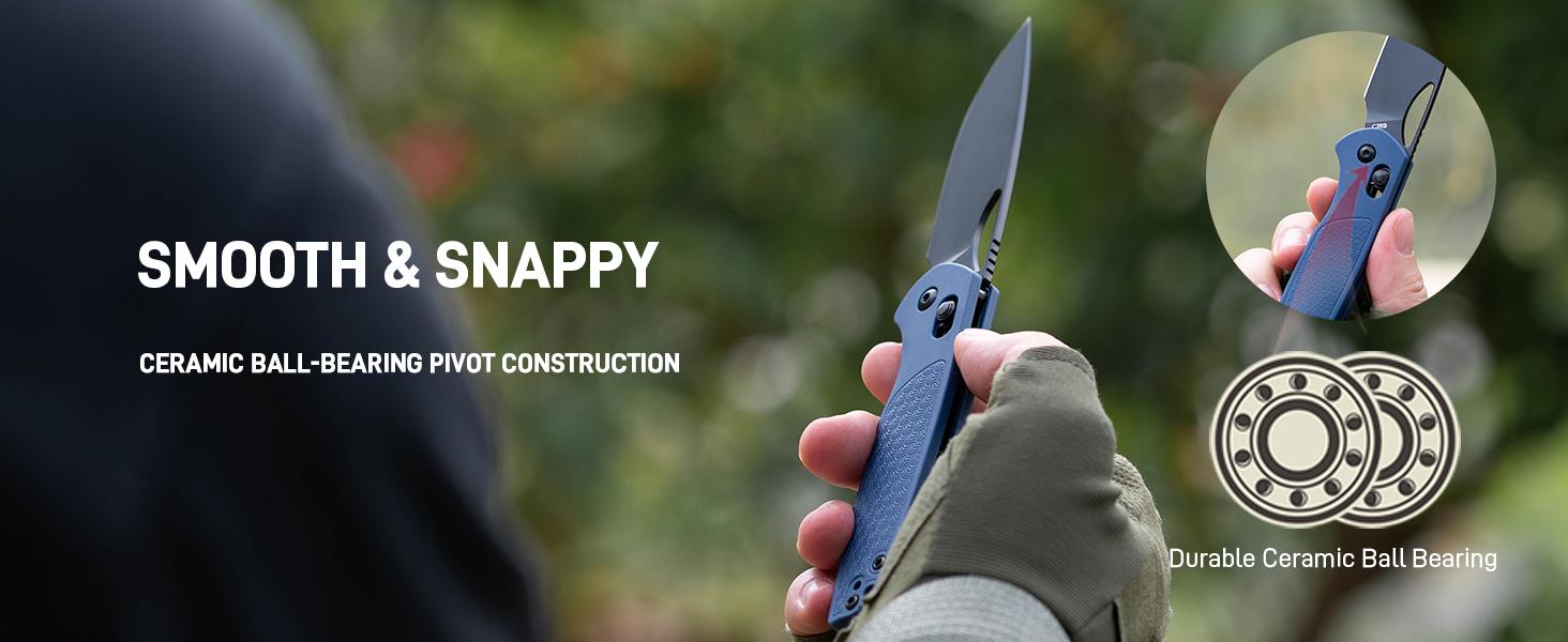 CJRB Acacia Pocket Knife, 3.21'' AR-RPM9 Steel Blade with Clip for Men Women, Sharp Crossbar Lock for Camping Survival Hiking and Emergency Tool