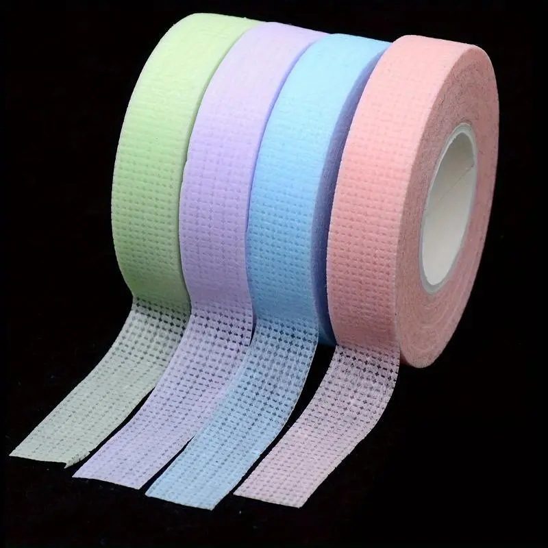 Professional Soft Adhesive 4pcs Rolls Breathable Micropore Fabric Tapes - Colorful Eyelash Extension Tapes For Grafting Eye Lashes 9m Diy Lash Tools