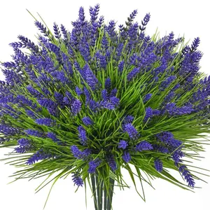 Artificial Lavender Bouquet, 20 Flowers Faux Bouquet, Decorative Flowers for Home Party Wedding Festival, Garden Decorations, Flower Arrangements, Artificial Bouquets, Artificial Flower Plant