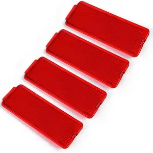 G-PLUS Front Rear Door Entry Reflector Interior Door Trim Panels Compatible with Ford Super Duty F250 F350 F450 F550 1999-2007/Fit Ford Excursion 2000-2005 F81Z2523820AA F81Z-2523820-AA Red 4 PCS