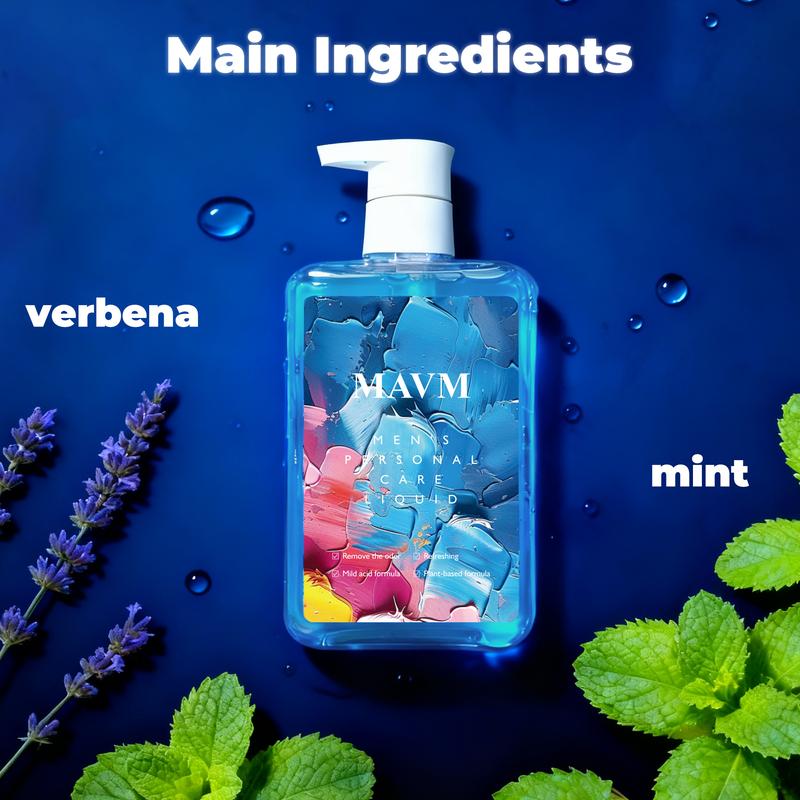 MAVM Men's Daily Intimate Wash with Blue Fragrance, pH Balanced Cleanser