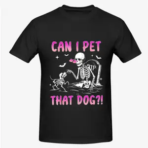 "Can I Pet That Dog?"🐶 Funny Skeleton Heart Graphic Tee.100% Premium Cotton T-Shirt for Men & Women.Viral Meme Humor, Cute & Edgy Aesthetic.Perfect Gift for Dog Lovers & Skaters.Breathable Soft Top