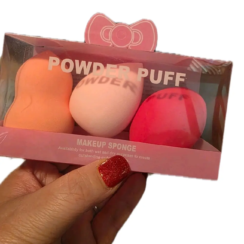 3-Piece Soft Latex-Free Makeup Sponge Set, Professional Beauty Blending Sponges for Cosmetic Application