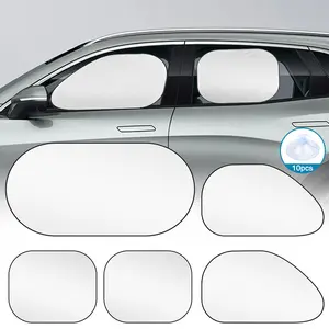 5Pcs Car and SUV Front Windshield Foldable Sunshade, Sunscreen Mat, Silver Cloth (5Pcs All Window)