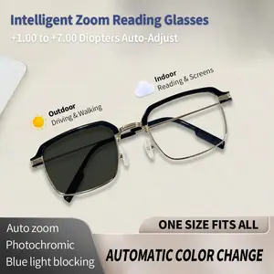 Auto-Adjusting  Reading Glasses-Anti-Blue Light, UV Protection | Perfect for Work, Travel & Everyday Comfort, Photochromic Lens