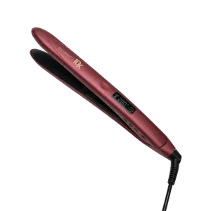 BIO IONIC OFFICIAL: Velvet Rouge 10X™ Styling Iron - Limited Edition - Curved Shape Hair Styler Sonic Vibrating Plates For Sleek Straight Styles Or Waves, Prevents Frizz & Adds Shine, with Adjustable Heat & Quick Heat-Up, Auto Shut-off, For All Hair Types