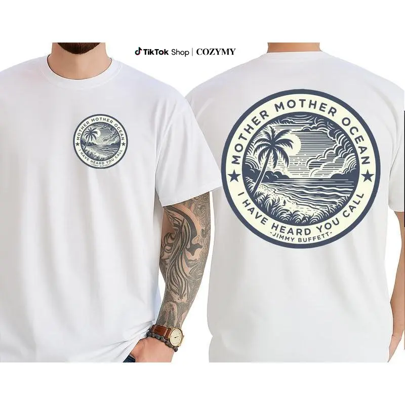 TWO Two Mother Ocean Jimmy Buffett Tee, Unisex Beach T-shirt, Men's Women's Shirt, Gift for Buffett Fan