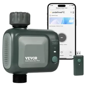 VEVOR WiFi Sprinkler Timer, TikTokShopBlackFriday, Single Outlet, Smart Hose Faucet Water Timer with Brass Inlet, APP Control via 2.4Ghz WiFi or Bluetooth, Voice Control with Alexa Google Assistant, IPX6 for Yard Watering