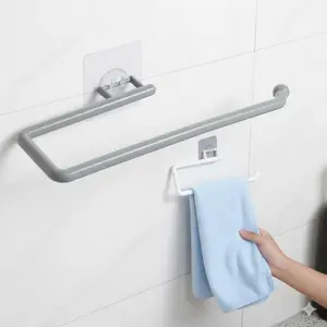 No Drill Kitchen Paper Towel Holder, Under Cabinet Rustproof Mounting Rack, Self-Adhesive Hooks for Bathroom & Kitchen, Space Saving Wall Organizer, Easy Install Commercial Home Use Antimicrobial Towel Dispenser