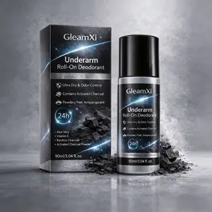 24H Underarm Roll-On Deodorant & Antiperspirant - With Activated Charcoal, Aloe Vera & Vitamin E for Ultra Dry Odor Control - 90ml / 3.04 fl.oz