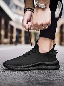 Men's Flyknit Sneakers, Breathable Lightweight Soft-Soled Athletic Casual Shoes, Suitable for Daily Wear