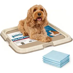 Upgraded  Pee Pad Holder for Puppy, Puppy Pad Holder Tray, Pet  Pee Pad, Indoor Potty Tray for Senior Dogs,  Toilet for  Puppies, Includes 4 Pee Pads,23.5" x 23.5"