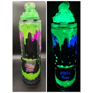 Witches Brew Glow in The Dark 20 oz Stainless Steel Tumbler with Customizable "Poison" Topper Drinkware
