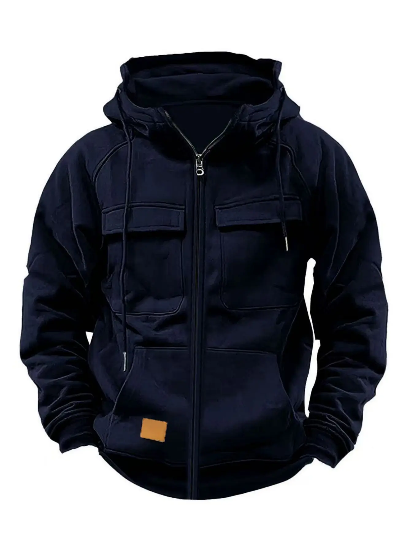 Men's outdoor sport shirt jacket, windproof, warm, and lightweight, suitable for autumn and winter hiking, camping, and travel, thick woven fabric, multiple pockets, semi-zipper design, outerwear, Lightweight Athletic Outerwear