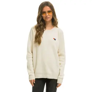 VINTAGE CABIN 2 UNISEX CASHMERE SWEATER - VINTAGE WHITE