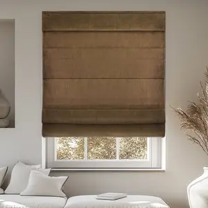 29"x64" Chicology Light Filtering Roman Shade Belgian Chocolate
