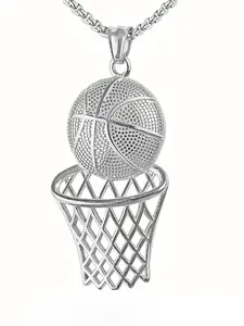 1 Piece Basketball Hoop Pendant Necklace for Men & Women, Fashion Pendants, Fashion Jewelry for Party, Daily Clothing Decor, Trendy All-match & Exquisite Jewelry for Birthday Gift