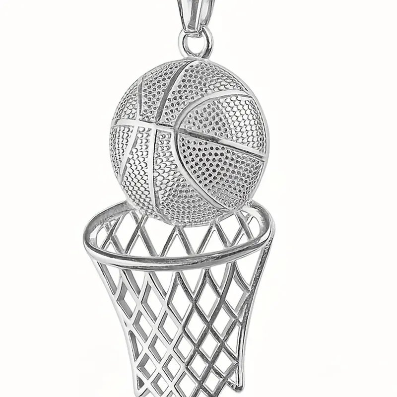 1 Piece Basketball Hoop Pendant Necklace for Men & Women, Fashion Pendants, Fashion Jewelry for Party, Daily Clothing Decor, Trendy All-match & Exquisite Jewelry for Birthday Gift, Accessory Necklace, Necklaces Men