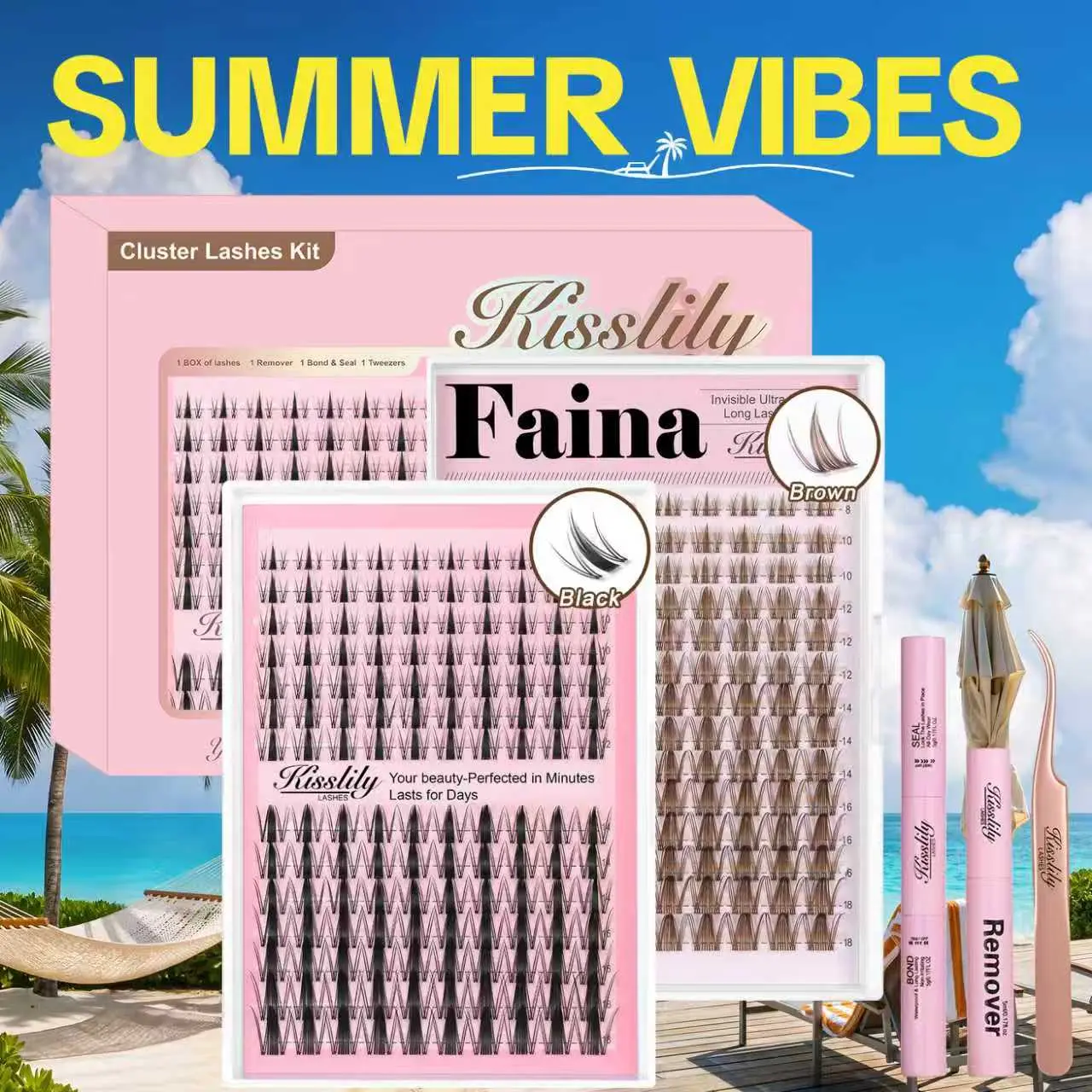 Natural Fairy| Kisslily Lashes Manga Spikey Lashes Cluster C Curl 168Pcs Ultra-Thin Invisible Band Individual Lash Clusters False Eyelashes Extension Wet Look Beginner Friendly Bond Seal Remover Makeup 8-18mm #summerfinds #SummerWins