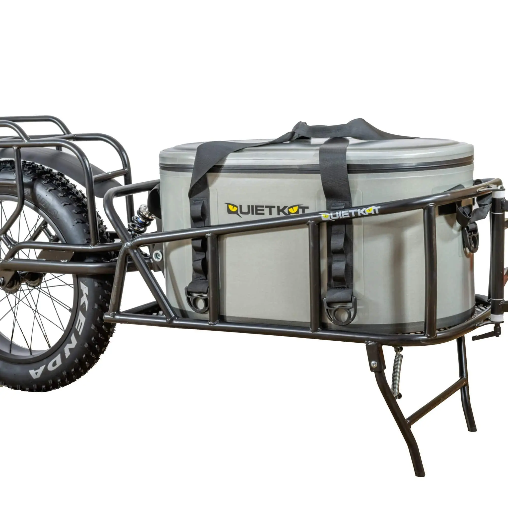 Single-Wheel Bike Cargo Trailer with 50L Soft-Lined Utility Pack, Dual Function Cooler for Trail Riding and Bike Mounting, Cooler‑Bag In One