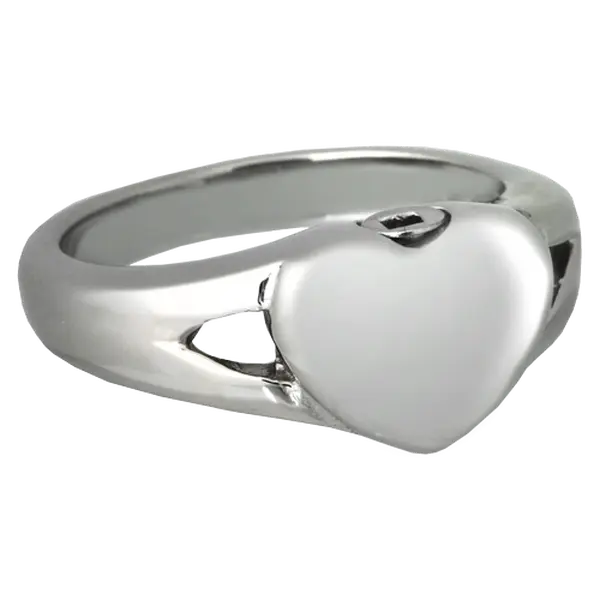 Memorial Gallery SSR206 size 12 Cremation Jewelry Premium Stainless Steel Simple Heart Ring - Size 12