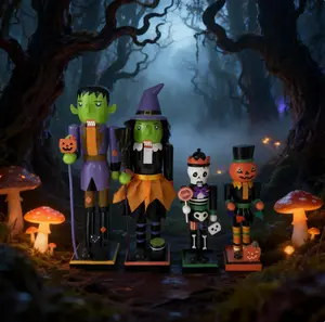 Halloween nutcruckers character frankie witch ghost pumpkin