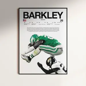 Saquon Barkley Poster, NFL Wall Print, Football , NFL Poster Print, Sports Decor, Philadelphia Eagles Poster, Football Gift